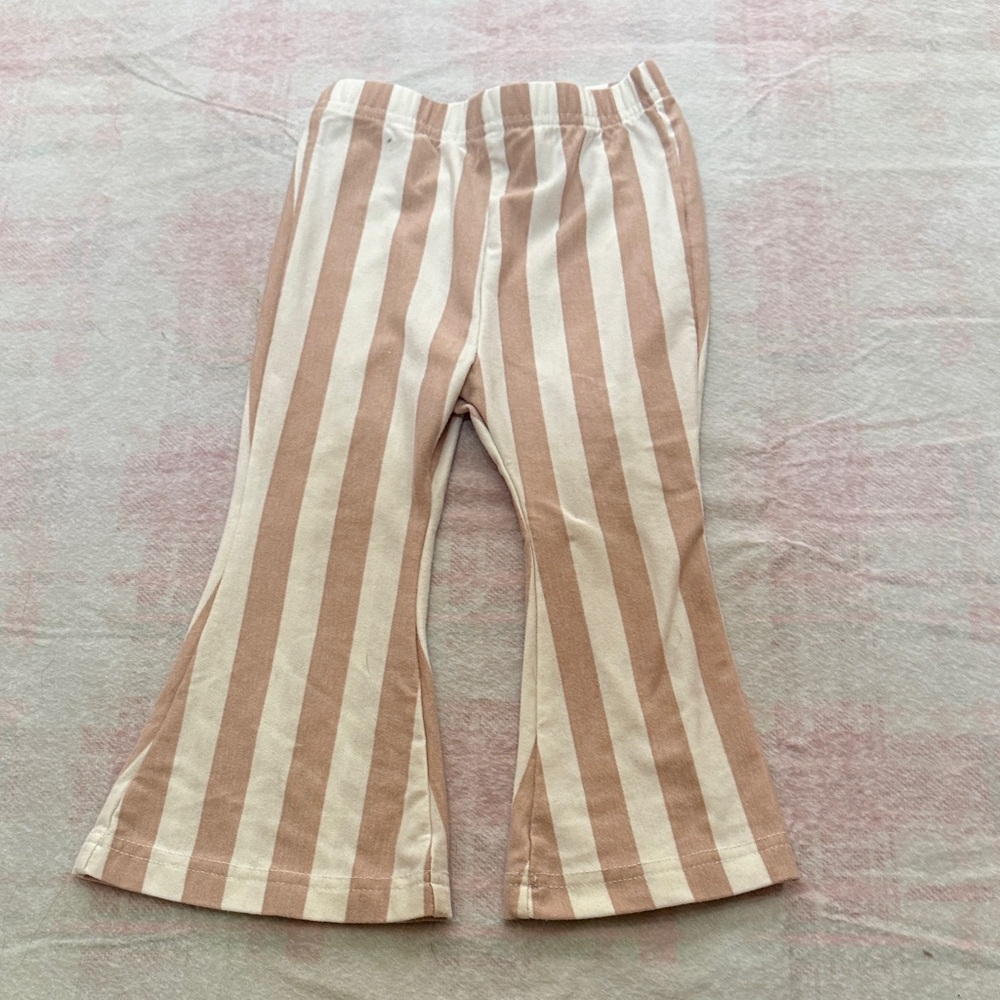 Chic Kids Flared Pants in Tan and Cream